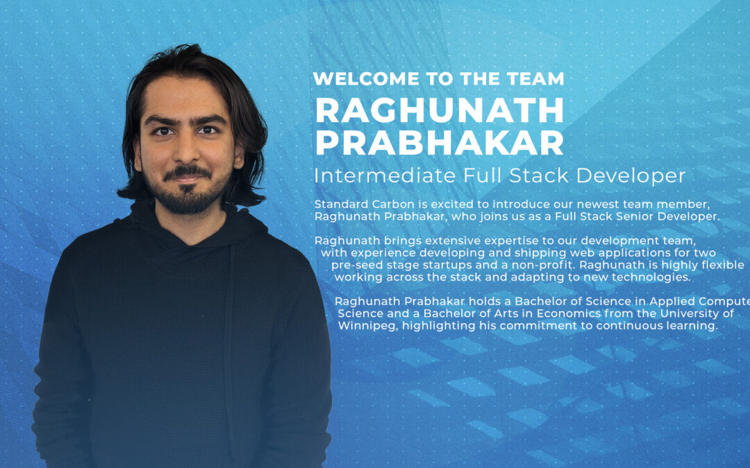 Standard Carbon Welcomes Raghunath Prabhakar as Full Stack Developer