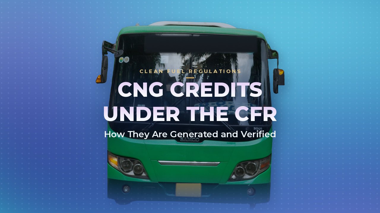 CNG CFR Blog Cover Front of a city bus behind the title CNG Credits Under the CFR